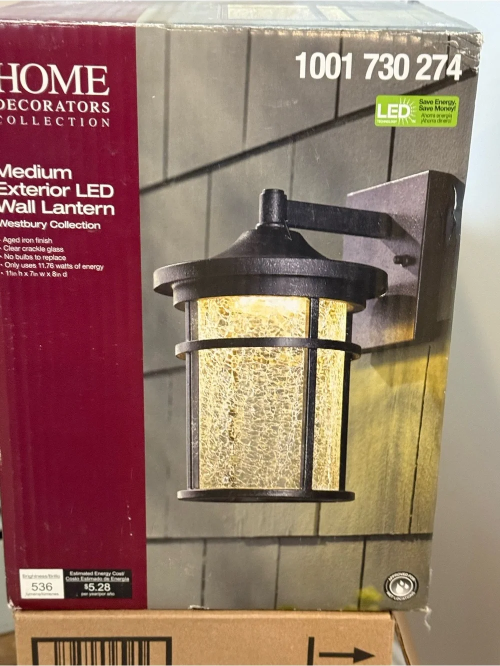 Home Decorators Westbury Collection Medium Exterior LED Wall Lantern